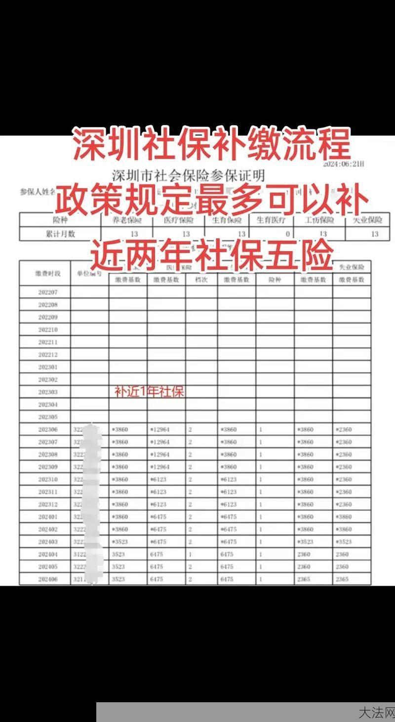 深圳社保如何补交？有哪些流程？-大法网